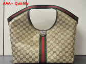 Gucci Giglio Large Tote Bag in Beige and Dark Brown GG Canvas 853971 Replica