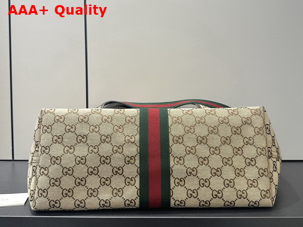 Gucci Giglio Large Tote Bag in Beige and Dark Brown GG Canvas 853971 Replica