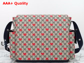 Gucci Large Changing Bag in Beige and Blue GG Supreme Canvas Allover Stars and Hearts Print 811491 Replica