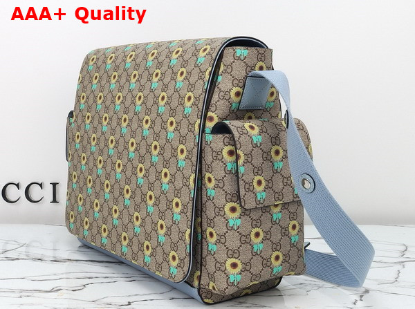Gucci Large Changing Bag in Beige and Dark Brown GG Supreme Canvas Allover Sunflower Print 811491 Replica