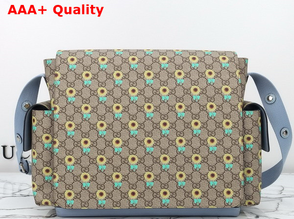 Gucci Large Changing Bag in Beige and Dark Brown GG Supreme Canvas Allover Sunflower Print 811491 Replica