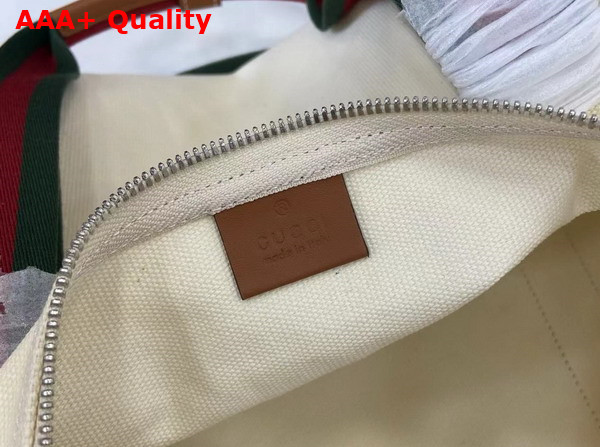 Gucci Large Printed Canvas Duffle Bag in Off White Canvas 816866 Replica