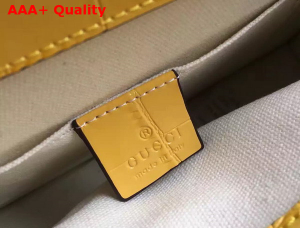 Gucci Medium Dionysus Croc Print Leather Top Handle Bag in Yellow Replica