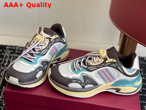 Gucci Mens Gucci 20 Sneaker in Grey Mesh and Leather 814040 Replica