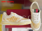 Gucci Mens Gucci Re Web Sneaker in Light Beige GG Canvas 824221 Replica