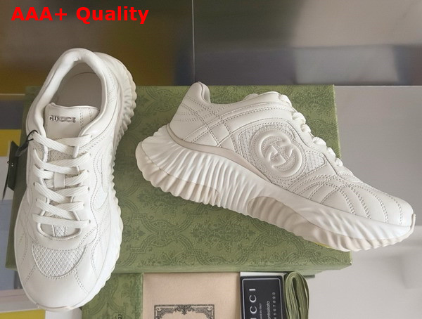 Gucci Mens Gucci Ripple Sneaker Off White Leather 771471 Replica