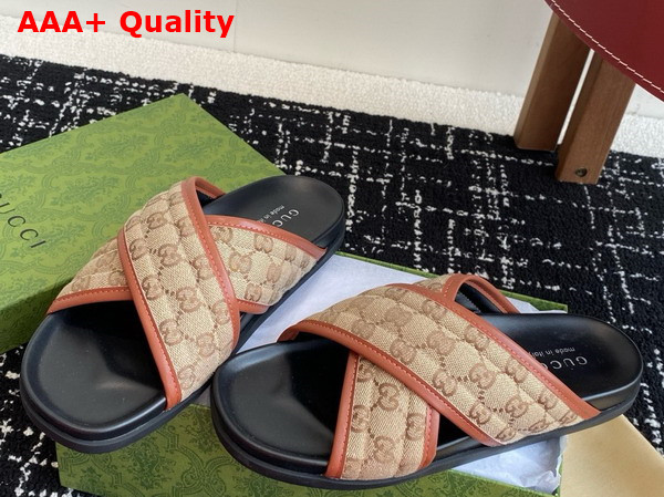 Gucci Mens Slide Sandal in Original GG Canvas 834940 Replica