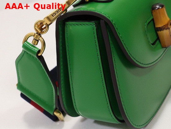 Gucci Mini Top Handle Bag with Bamboo Green Leather 686864 Replica