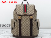 Gucci Ophidia Large Backpack in Beige and Dark Brown GG Monogram Coated Fabric 839110 Replica
