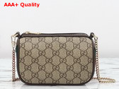Gucci Ophidia Mini Bag in Beige and Dark Brown GG Monogram Coated Fabric 838475 Replica
