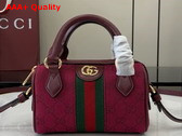 Gucci Ophidia Mini Boston Bag in Gucci Rosso Ancora Red GG Canvas 781490 Replica