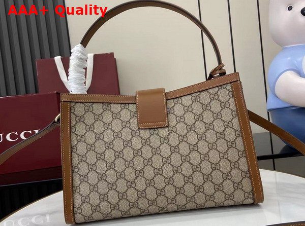 Gucci Padlock Large Top Handle Bag in Beige and Dark Brown GG Monogram Coated Fabric 838991 Replica