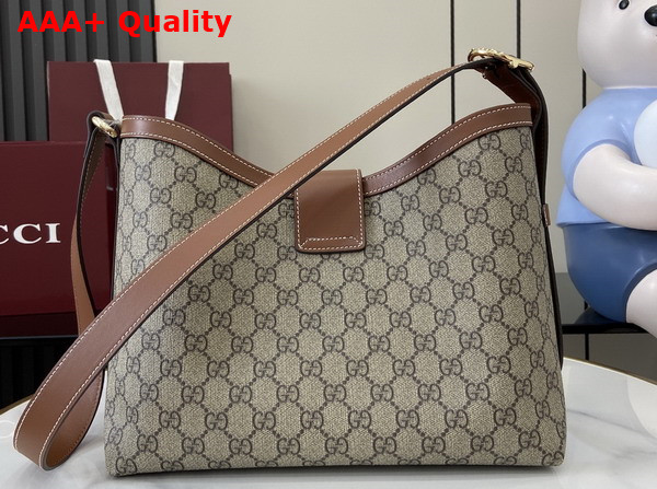 Gucci Padlock Medium Shoulder Bag in Beige and Ebony GG Supreme Canvas 839021 Replica