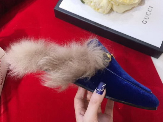 Gucci Princetown Velvet Slipper Cobalt Blue Velvet