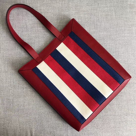Gucci Print Medium Tote Sylvie Stripe Canvas