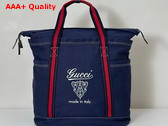 Gucci Printed Canvas Large Tote Bag in Dark Blue Canvas 816863 Replica
