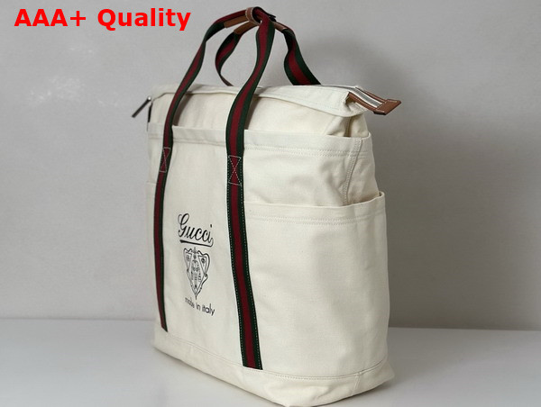 Gucci Printed Canvas Large Tote Bag in Off White Canvas 816863 Replica