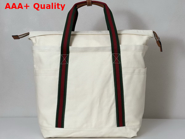 Gucci Printed Canvas Large Tote Bag in Off White Canvas 816863 Replica