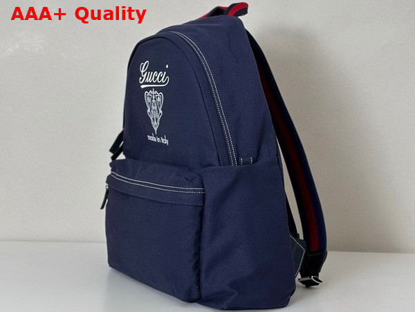 Gucci Printed Canvas Maxi Backpack in Dark Blue Canvas 821643 Replica