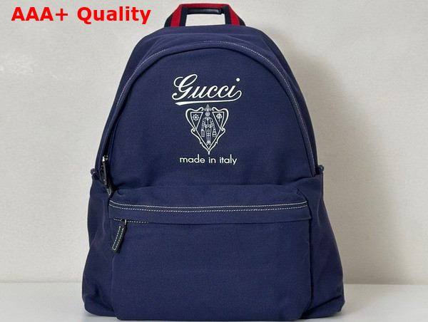 Gucci Printed Canvas Maxi Backpack in Dark Blue Canvas 821643 Replica