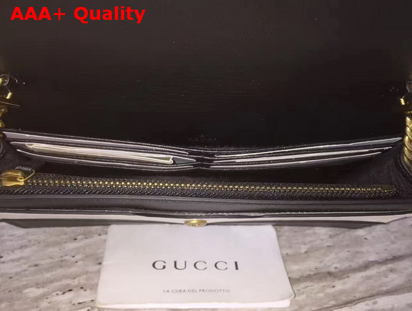 Gucci Queen Margaret Leather Mini Bag Black and White Leather Replica