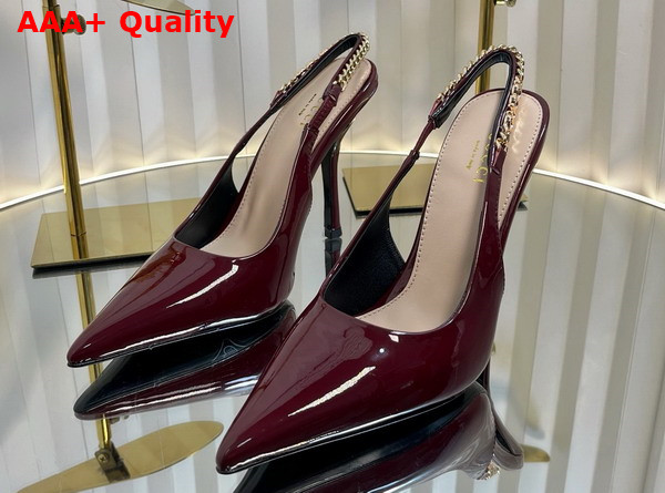 Gucci Signoria Slingback Pump in Rosso Ancora Red Patent Leather 783821 Replica