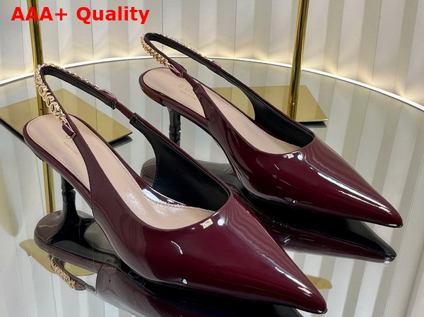 Gucci Signoria Slingback Pump in Rosso Ancora Red Patent Leather 783821 Replica
