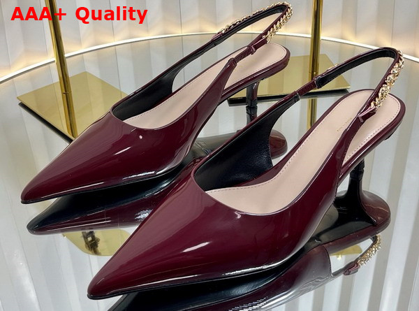 Gucci Signoria Slingback Pump in Rosso Ancora Red Patent Leather 783821 Replica