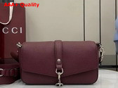 Gucci Small Crossbody Bag with Hook Closure in Rosso Ancora Red Leather 821623 Replica