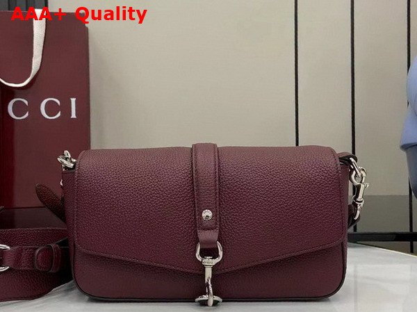 Gucci Small Crossbody Bag with Hook Closure in Rosso Ancora Red Leather 821623 Replica