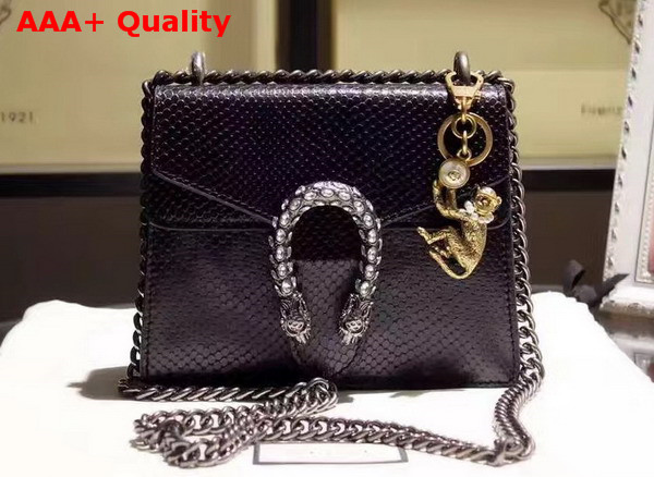 Gucci Small Dionysus Python Shoulder Bag Black Replica