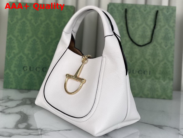 Gucci Softbit Medium Top Handle Bag in White Leather 837467 Replica