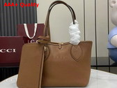 Gucci Totissima Small Reversible Tote Bag in Brown Grainy Leather 839124 Replica