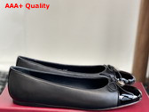 Gucci Womens Ballet Flat with Double G Black Leather 835805 Replica