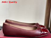 Gucci Womens Ballet Flat with Double G Rosso Ancora Red Leather 835805 Replica