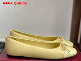 Gucci Womens Ballet Flat with Double G Yellow Leather 835805 Replica