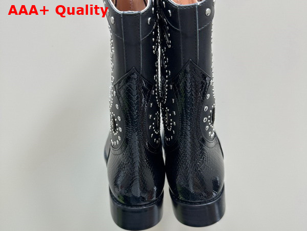 Gucci Womens Boot with Double G and Studs Brown Lizard Print Leather 750508 Replica