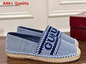 Gucci Womens Gucci Espadrille in Light Blue Denim 817749 Replica