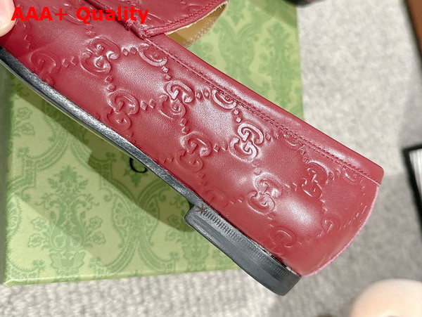 Gucci Womens Gucci Jordaan Loafer in Gucci Rosso Ancora Red GG Leather 786016 Replica