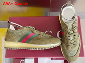 Gucci Womens Gucci Re Motion Sneaker in Dark Green GG Nylon 832918 Replica