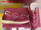 Gucci Womens Gucci Re Motion Sneaker in Rosso Ancora Red GG Nylon 832918 Replica