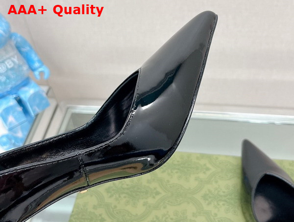 Gucci Womens High Heel Pump in Black Patent Leather 715145 Replica