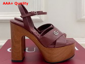 Gucci Womens Platform Sandal in Rosso Ancora Red Leather 835313 Replica