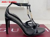 Gucci Womens Sandal with Bamboo in Black Patent Leather 835736 Replica