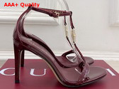 Gucci Womens Sandal with Bamboo in Rosso Ancora Red Patent Leather 835736 Replica