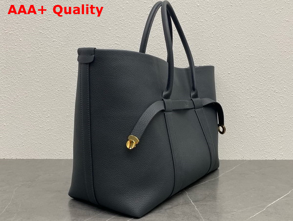 Loro Piana Large Ghiera Shopper Calfskin Blue Navy Sun Gold Replica