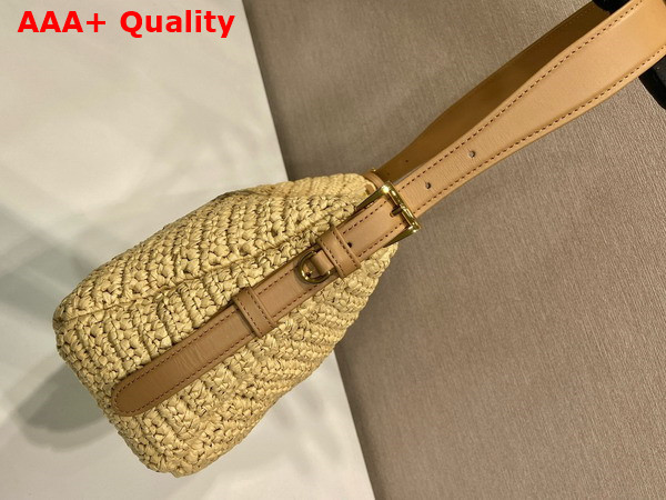 Prada Aimee Large Crochet and Leather Bag in Natural 1BC247 Replica