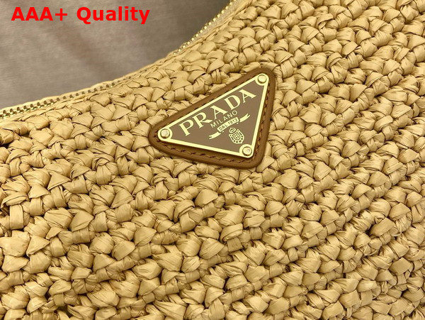 Prada Aimee Large Crochet and Leather Bag in Natural 1BC247 Replica
