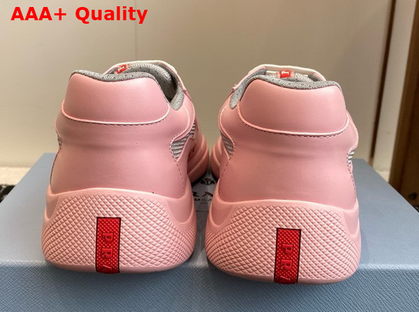 Prada Americas Cup Biker Fabric Sneakers in Alabaster Pink 3E6420 Replica