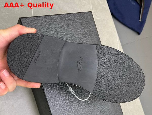 Prada Brushed Leather Lace Up Shoes in Black for Men Replica